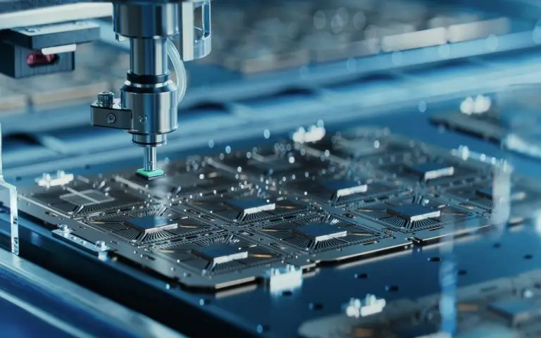 Pick and place machine assembling a circuit board