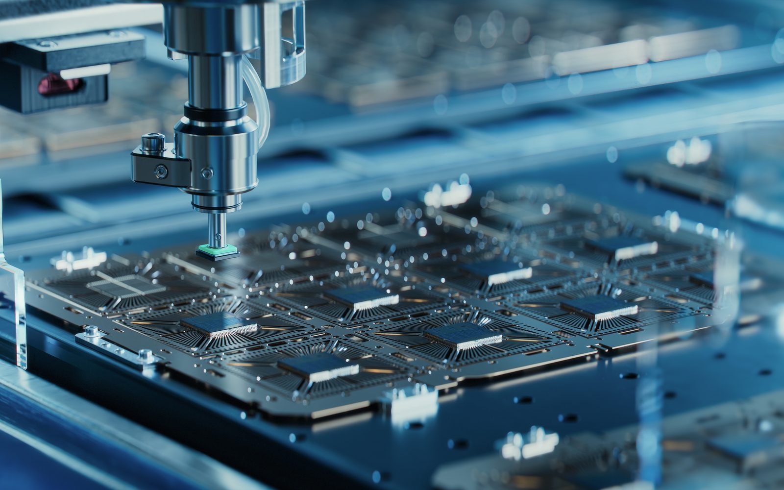 Pick and place machine assembling a circuit board