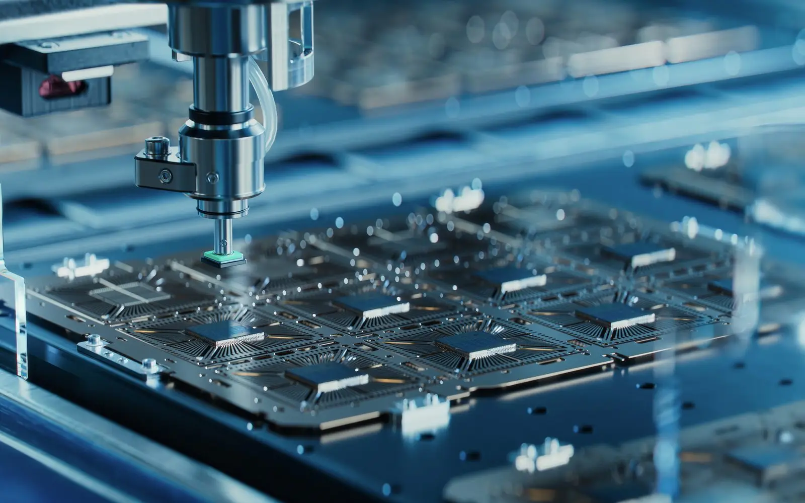 Pick and place machine assembling a circuit board