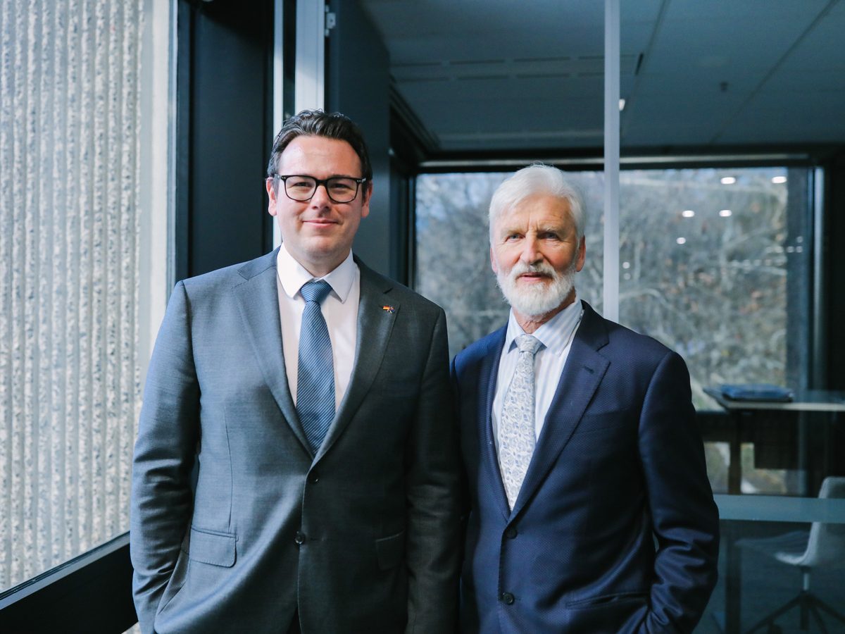 The founder of Boettcher Law with a partner of the firm in the Canberra office